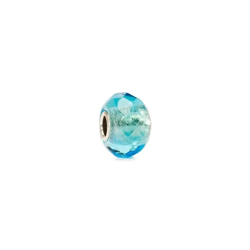 Image packshot du Charm Trollbeads Prisme Verre Turquoise Clair, perle en verre facetté et argent st