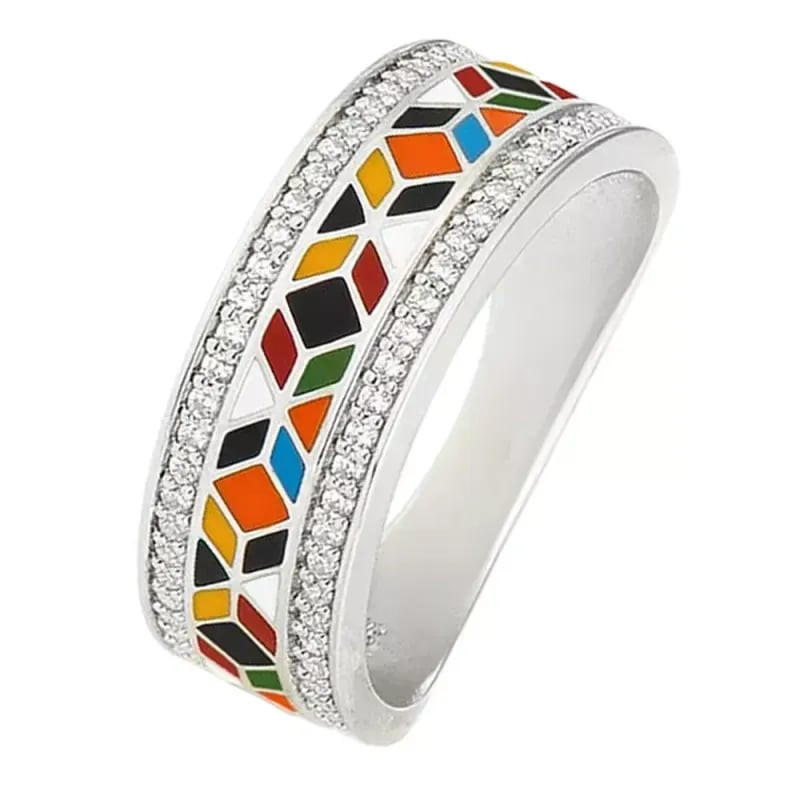 Packshot de la Bague Una Storia Siena Argent 925, bijou en argent rhodié aux oxydes de zirconium col