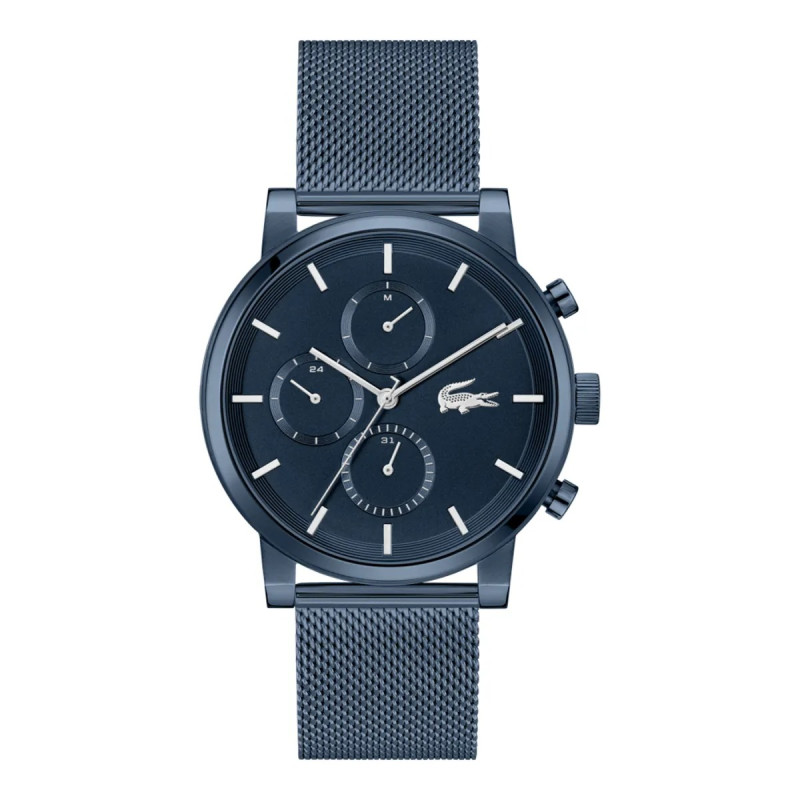 Montre Analogique LACOSTE Collection Replay Chronographe Bracelet Acier Bleu, packshot