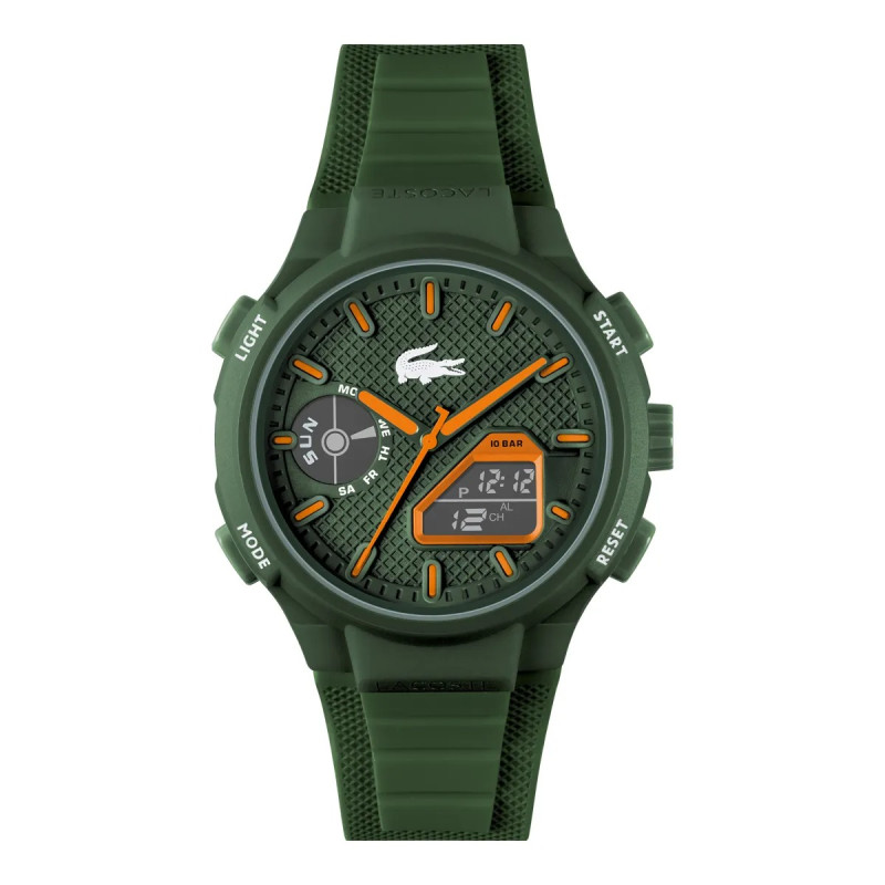 Packshot de la Montre Analogique et Digitale LACOSTE LC33 Bracelet Silicone Kaki