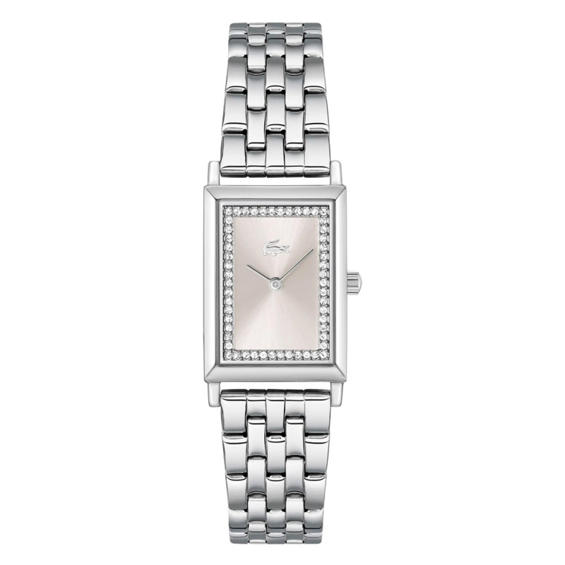 Montre femme Lacoste Catherine 2093596, cadran rose soleillé, cristaux, bracelet à maillons en acier