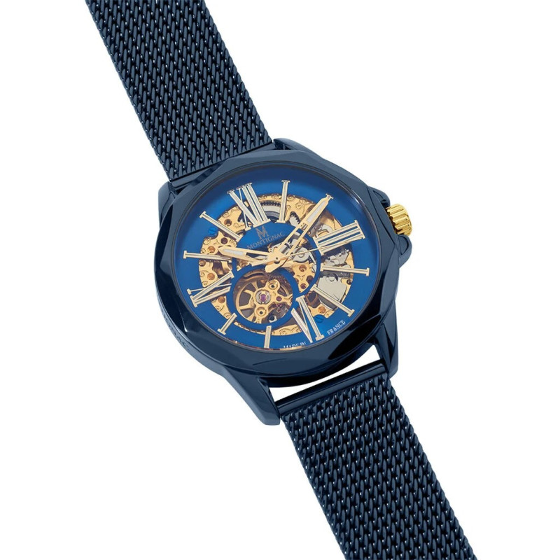 Montre Automatique Montignac Bracelet Acier Bleu