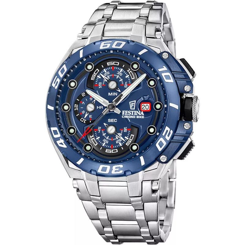 Packshot de la Montre analogique Festina Chrono Bike bracelet en acier inoxydable