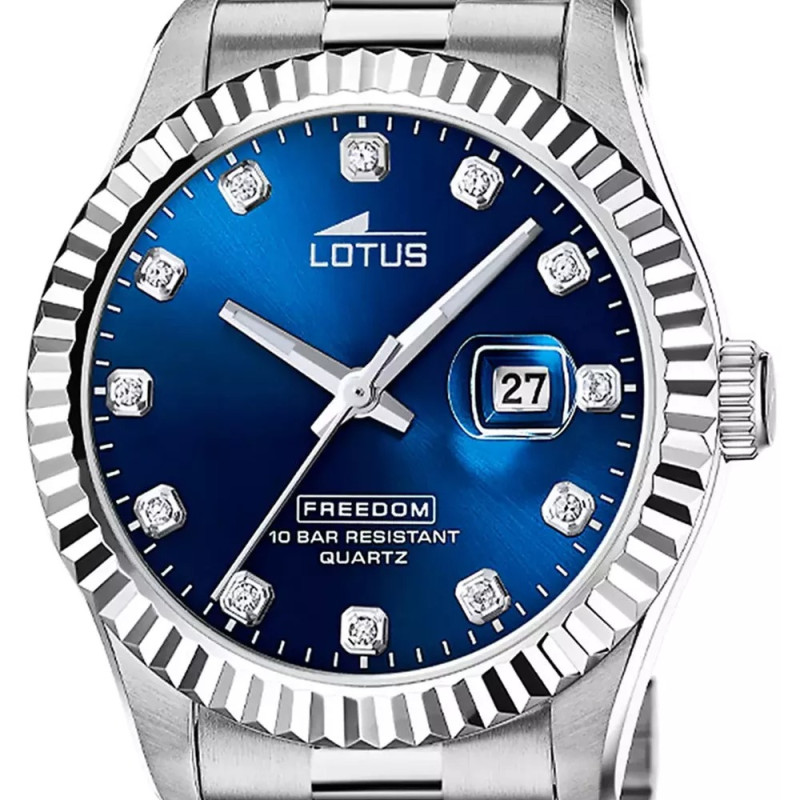 Montre Analogique LOTUS Collection Freedom bracelet acier argenté