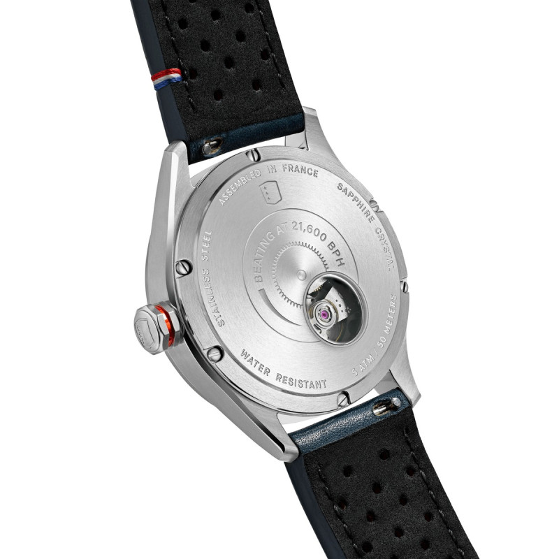 Montre Automatique DEPANCEL Collection autosport date bracelet cuir bleu
