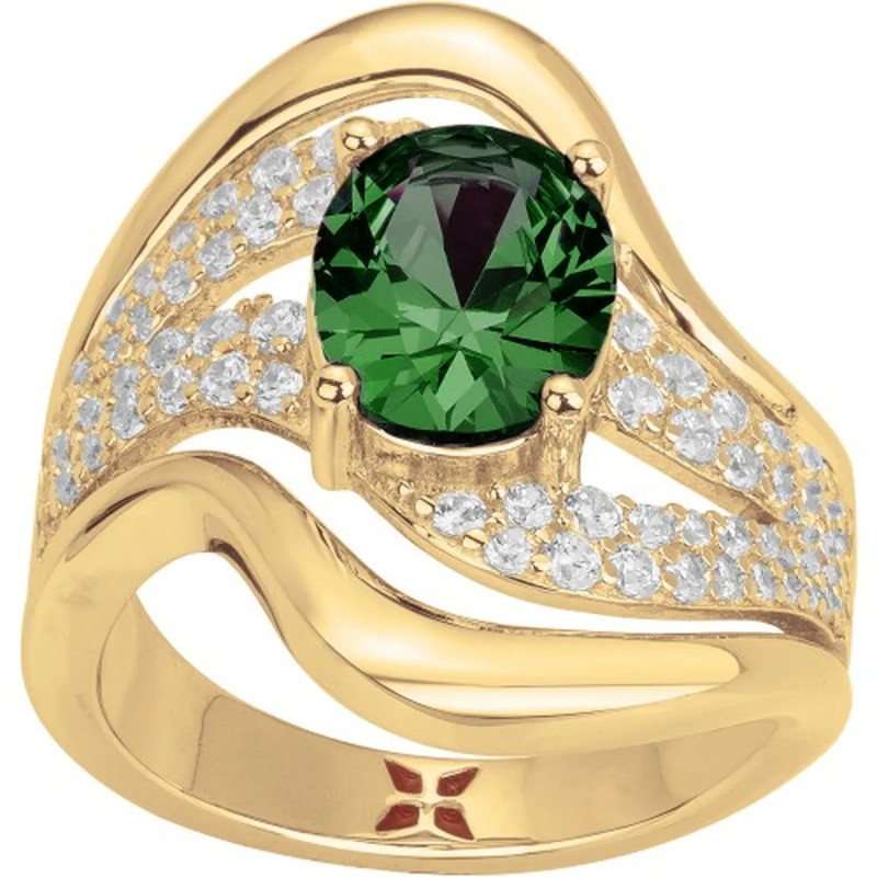 Bague Griffe Rouge Plaqué Or