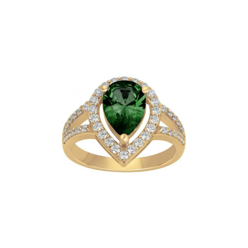Bague Griffe Rouge Plaqué Or