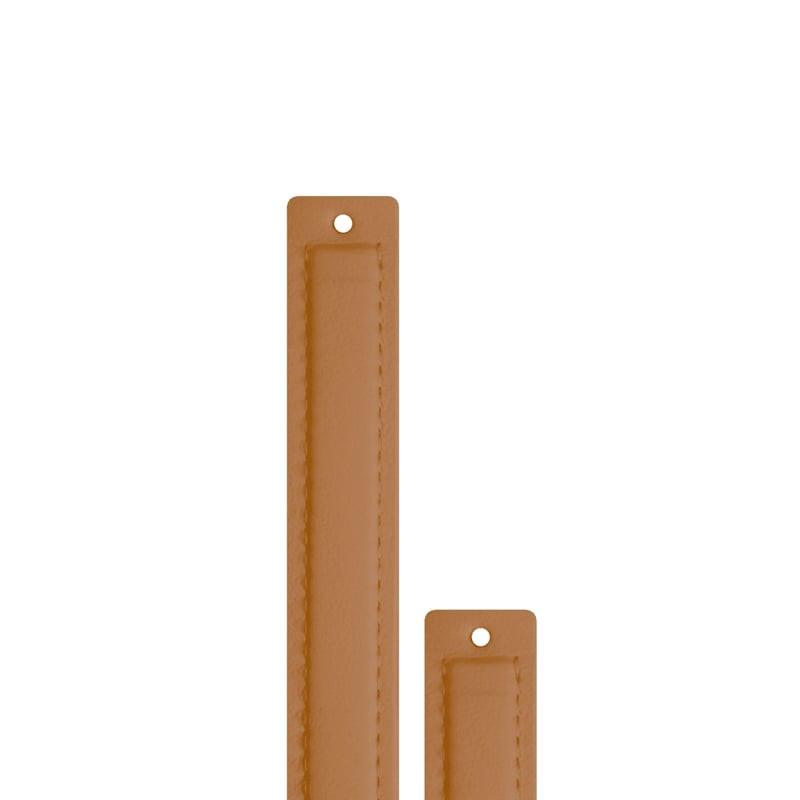 Deux lanières en cuir camel pour bracelets Les Georgettes Twist, de longueurs différentes