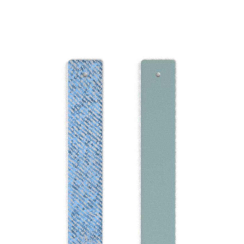 Insert réversible en cuir Les Georgettes 14 mm faces Denim Irisé et Céleste