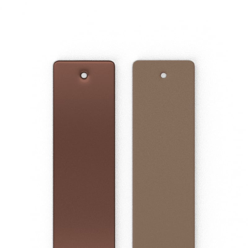 Deux inserts réversibles en cuir pour manchettes Les Georgettes 25 mm, Marron Glacé et Mocha, sur fo