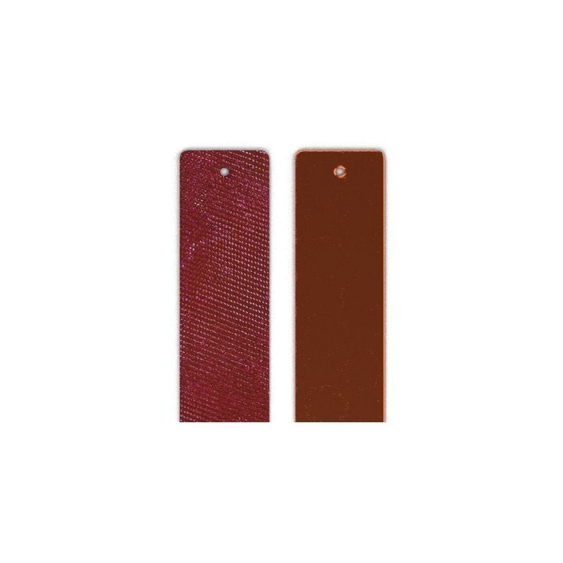 Insert en cuir réversible Les Georgettes 25 mm à plat sur fond blanc : face rouge lurex et face oran