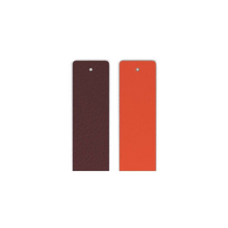 Packshot du bracelet manchette LES GEORGETTES en cuir réversible prune et orange sanguine, insert in