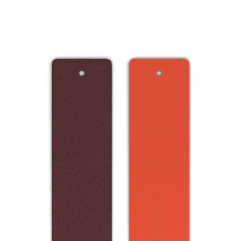 Insert en cuir Les Georgettes 25 mm, prune et orange sanguine, deux bandes rectangulaires réversible
