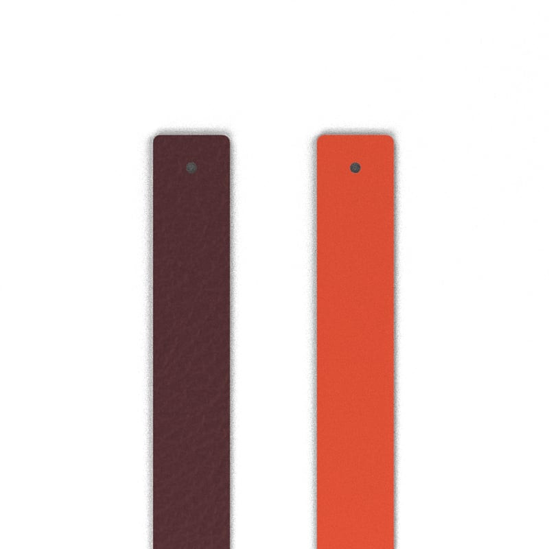 Insert en cuir Les Georgettes 14 mm, prune d'un côté et orange sanguine de l'autre.