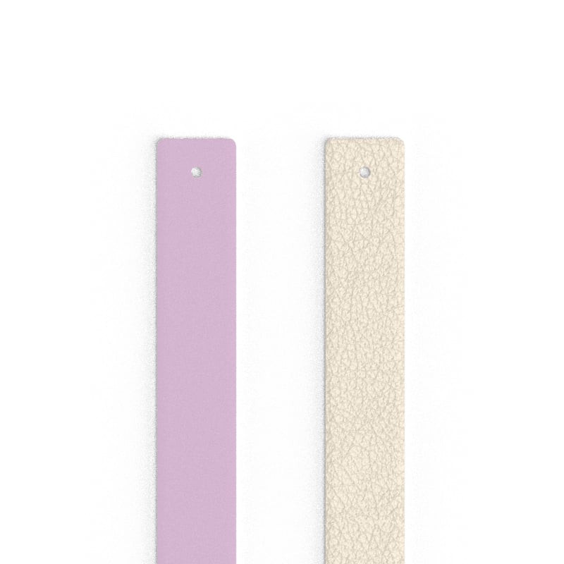 Deux lanières de manchette Les Georgettes en cuir réversible 14 mm, une Magnolia rose et une blanc n