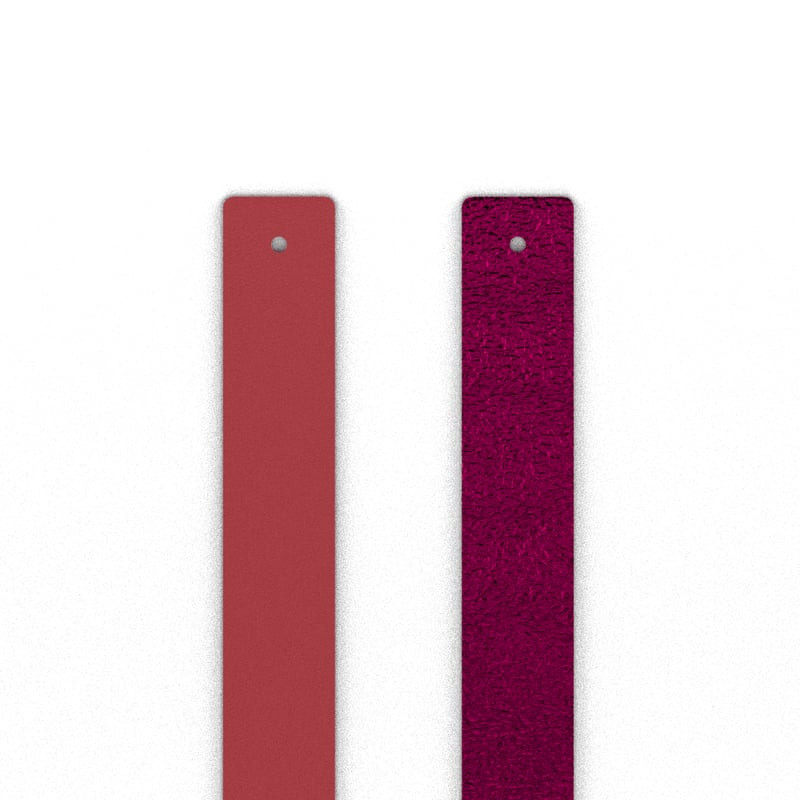 Insert en cuir réversible Les Georgettes 14 mm présenté en deux bandes : rose Amaryllis lisse et fuc