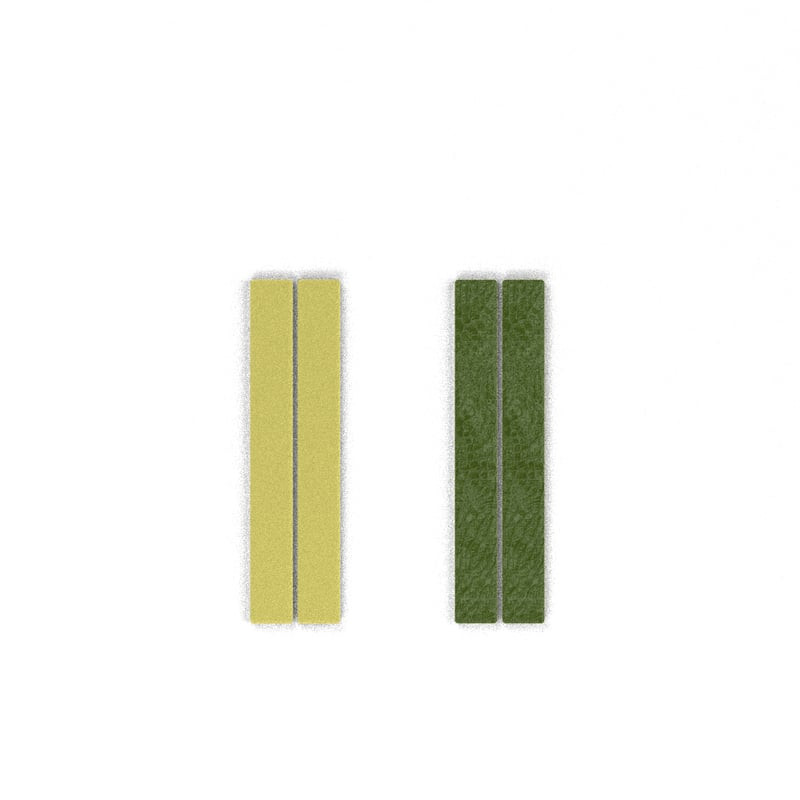 Deux inserts réversibles en cuir Les Georgettes 8 mm pour boucles d'oreilles : Anis Irisé vert jaune