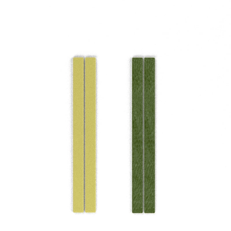 Deux inserts en cuir réversibles 6 mm pour boucles d'oreilles Les Georgettes : anis irisé et avocat