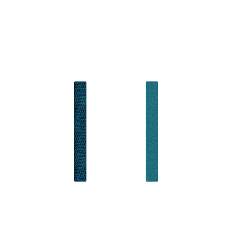 Insert réversible en simili cuir pour bagues Les Georgettes 8 mm, faces écailles bleutées et bleu un