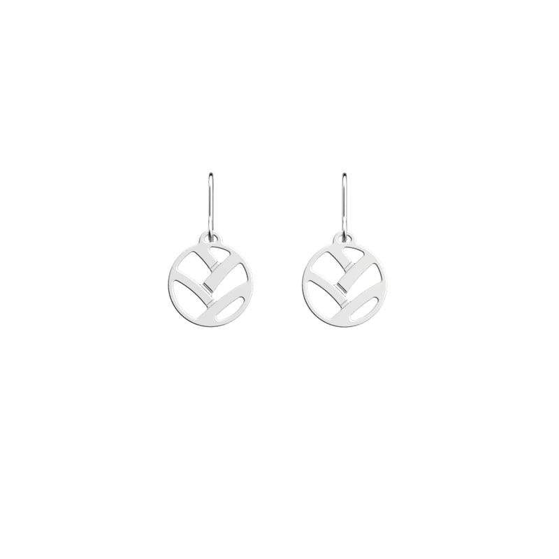 Paire de boucles d'oreilles Les Georgettes Tresse argentées 16 mm avec motif tressé ajouré sur fond 