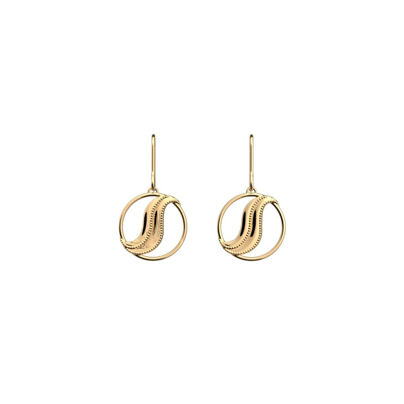 Packshot Boucles d'oreilles LES GEORGETTES Drapé doré, laiton doré et design drapé