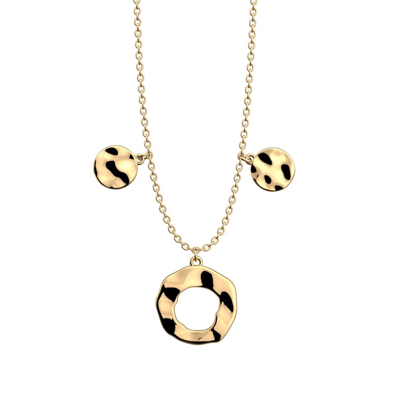 Collier Les Georgettes Pure Organique doré avec inserts réversibles à motif écaille sur fond blanc