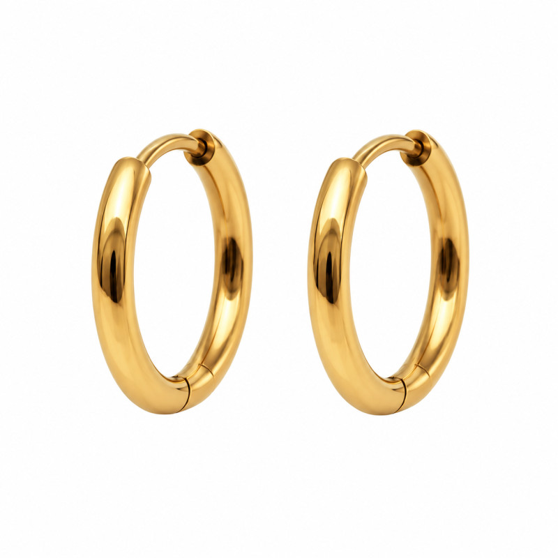Boucles d'oreilles créoles amporelle créoles acier doré