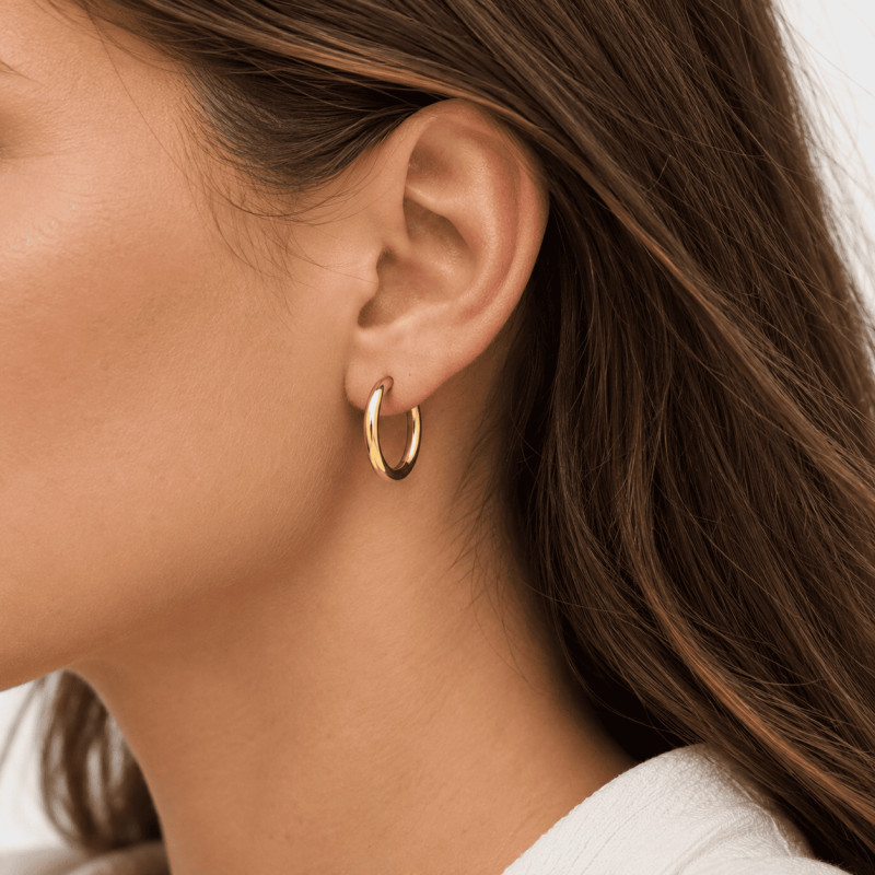 Boucles d'oreilles créoles amporelle créoles acier doré