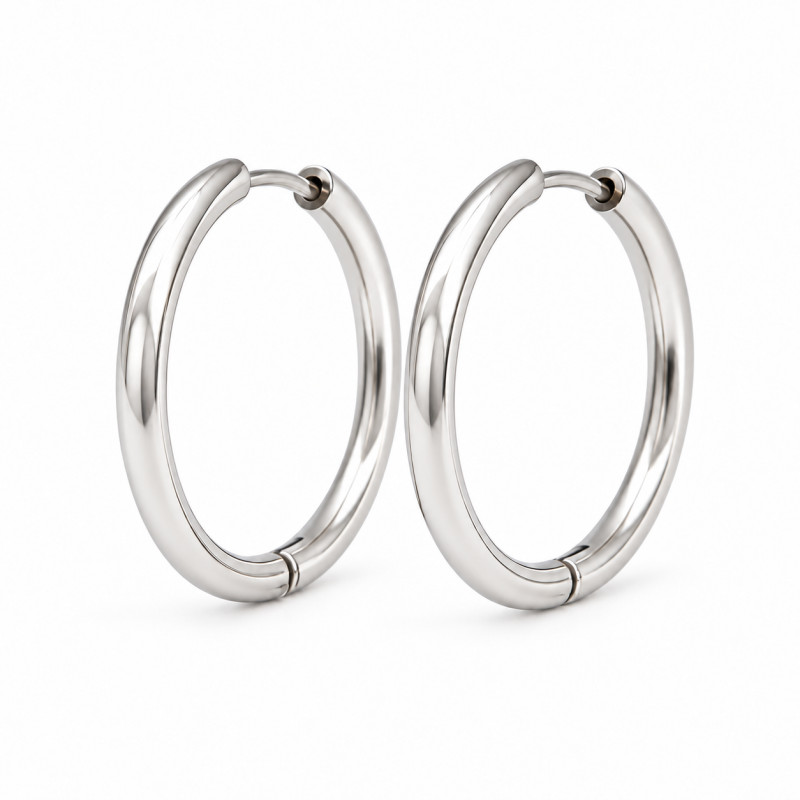 Boucles d'oreilles créoles amporelle en acier
