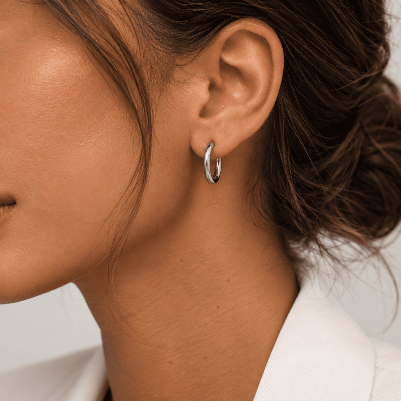 Boucles d'oreilles créoles amporelle en acier