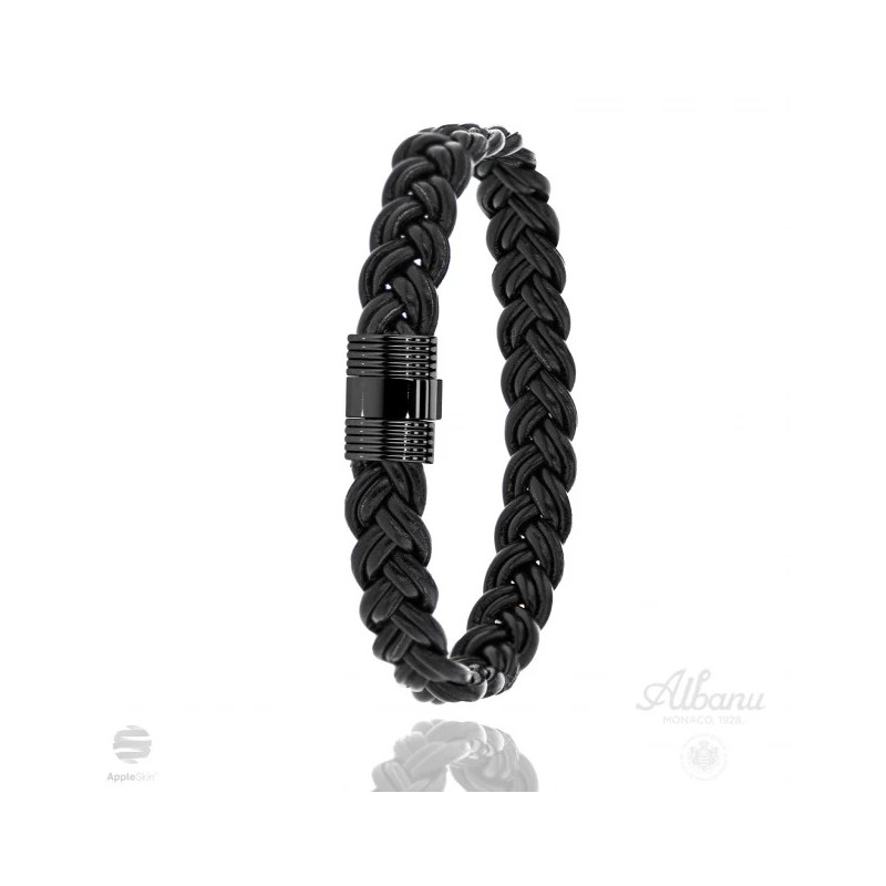 Bracelet tressé ALBANU Corium cuir de pomme gris
