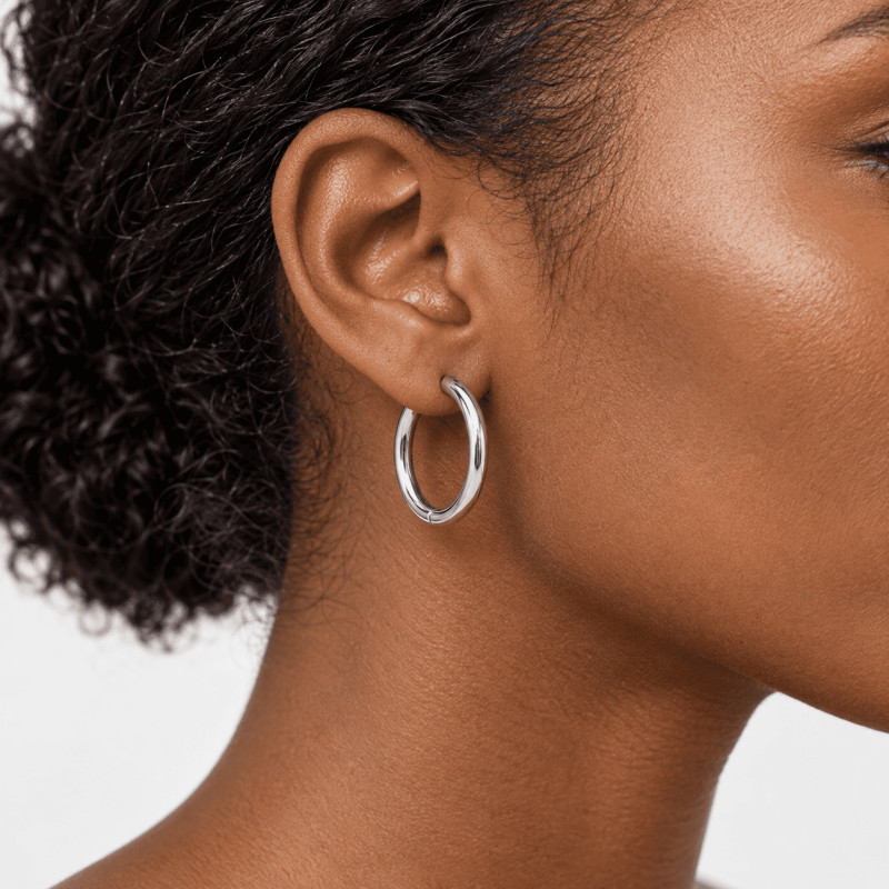 Boucles d'oreilles Créoles Amporelle en acier