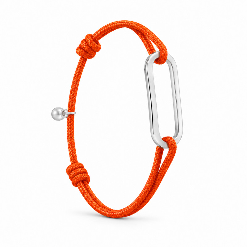 Bracelet anneau BY OLIVIER LAFOND Figaro argenté orange