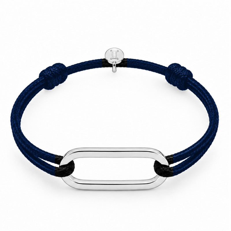Bracelet anneau FIGARO BY OLIVIER LAFOND argenté marine