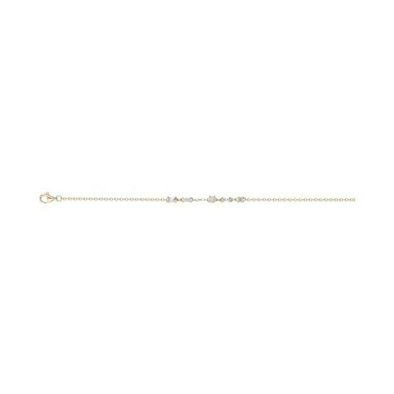 Bracelet PHEBUS plaqué or à maille fine pour femme, trois oxydes de zirconium et fermoir homard, pos