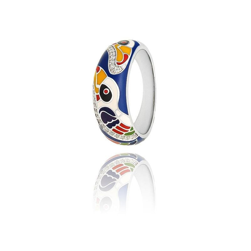 Packshot de la bague Una Storia Toucan Argenté sur fond blanc