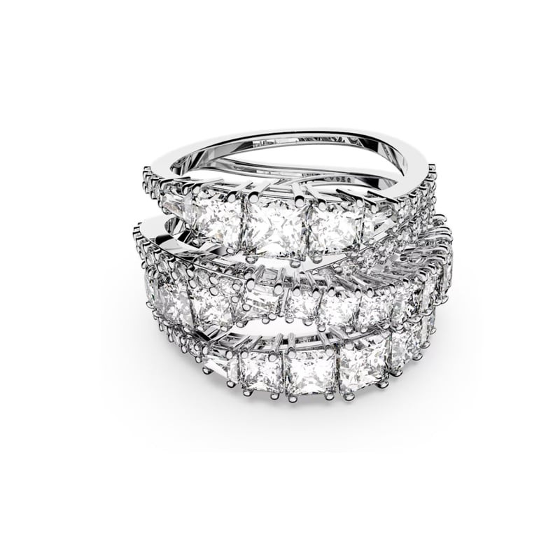 Bague Swarovski Hyperbola Cristal Blanc Argenté, packshot sur fond blanc