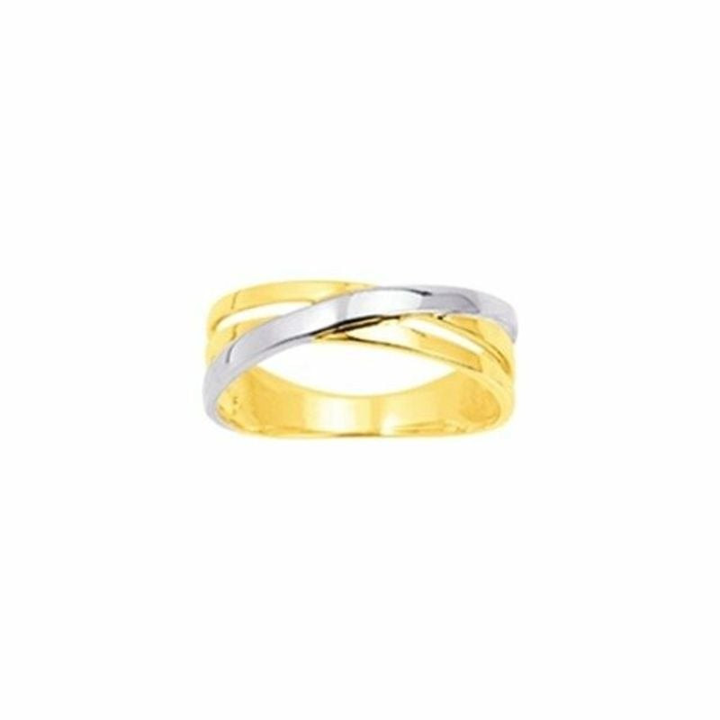 Bague entrelacée Robbez Masson or bicolore, packshot sur fond neutre